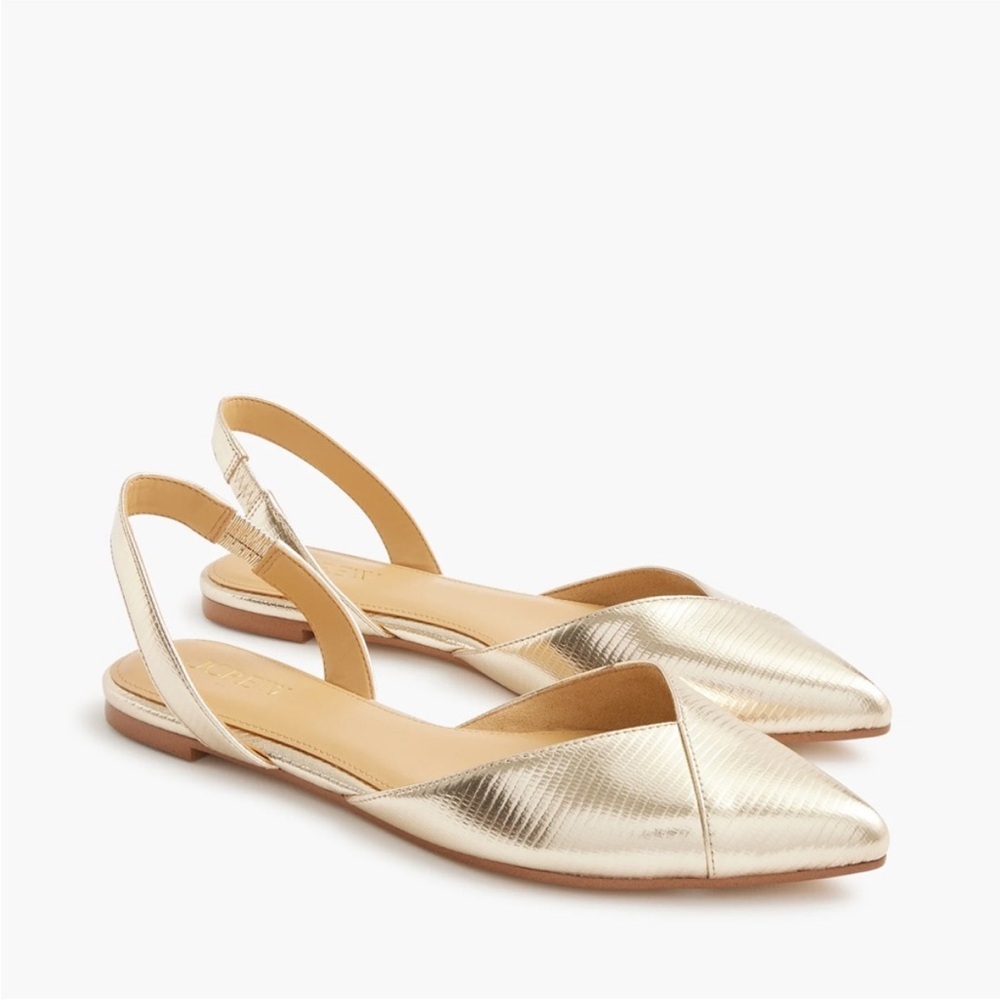 J.Crew • lightly used • Metallic Slingback Pumps in Gold BZ220 size 9.5